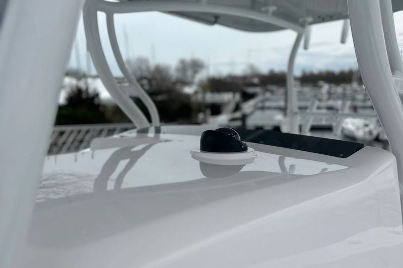 A three-year ceramic coating, the service we most often recommend for berths like this.